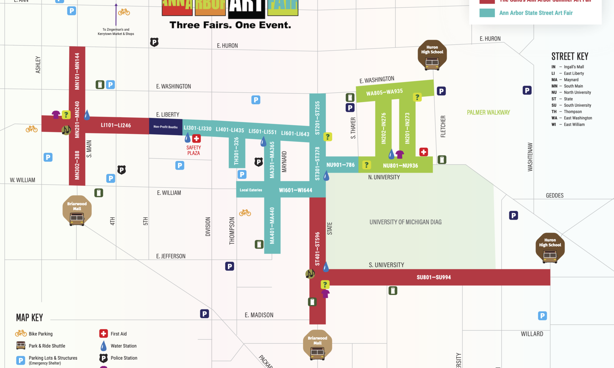 Map of the Ann Arbor Art Fair
