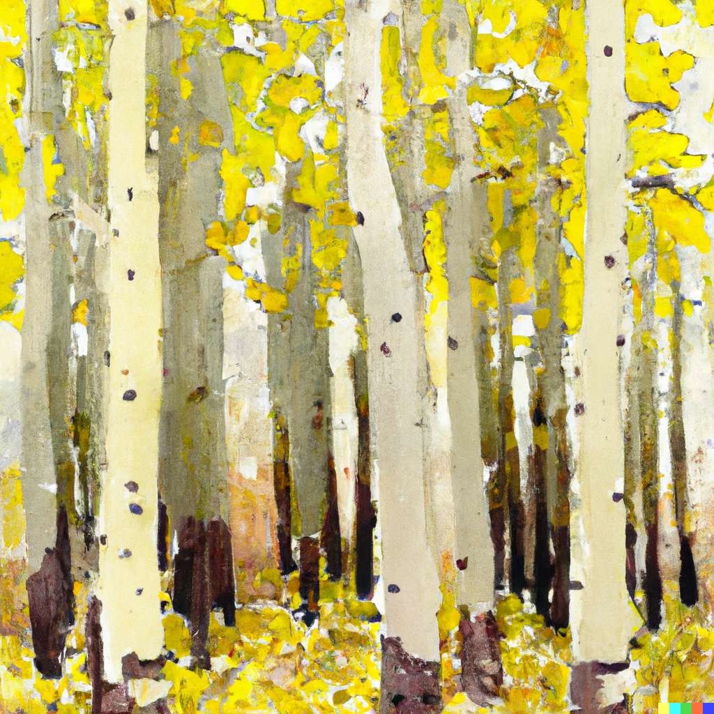 Aspen Trees with yellow leaves